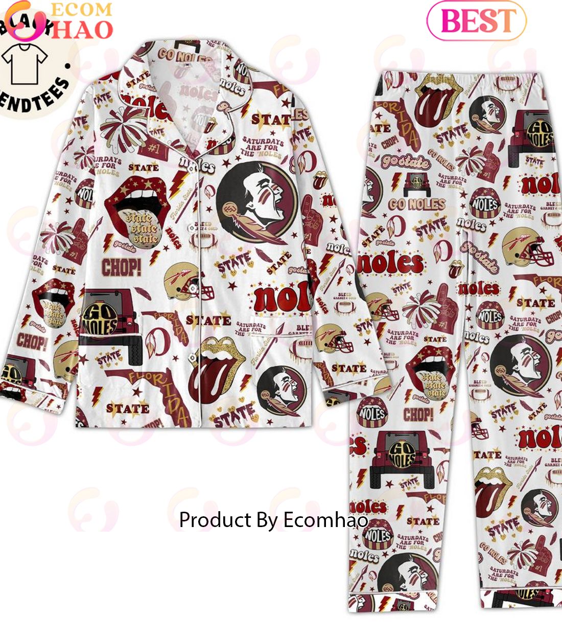 Marching Chiefs – Go Noles Go Lyrics Portrait Design Pjamas Set