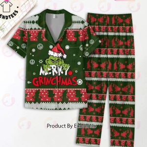 Merry Christmas Grinch Design Pajamas Set
