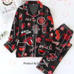 New Jersey Hockey Stanley Cup Champions Devils Black Pajamas Set