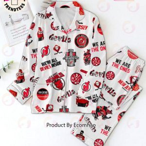 New Jersey Hockey Stanley Cup Champions Devils White Pajamas Set