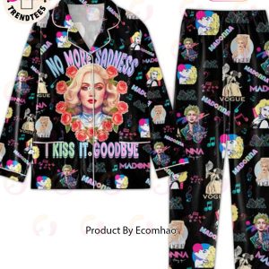 No More Sadness I Kiss It Good Singer Design Black Pajamas Set