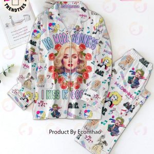 No More Sadness I Kiss It Good Singer Design White Pajamas Set