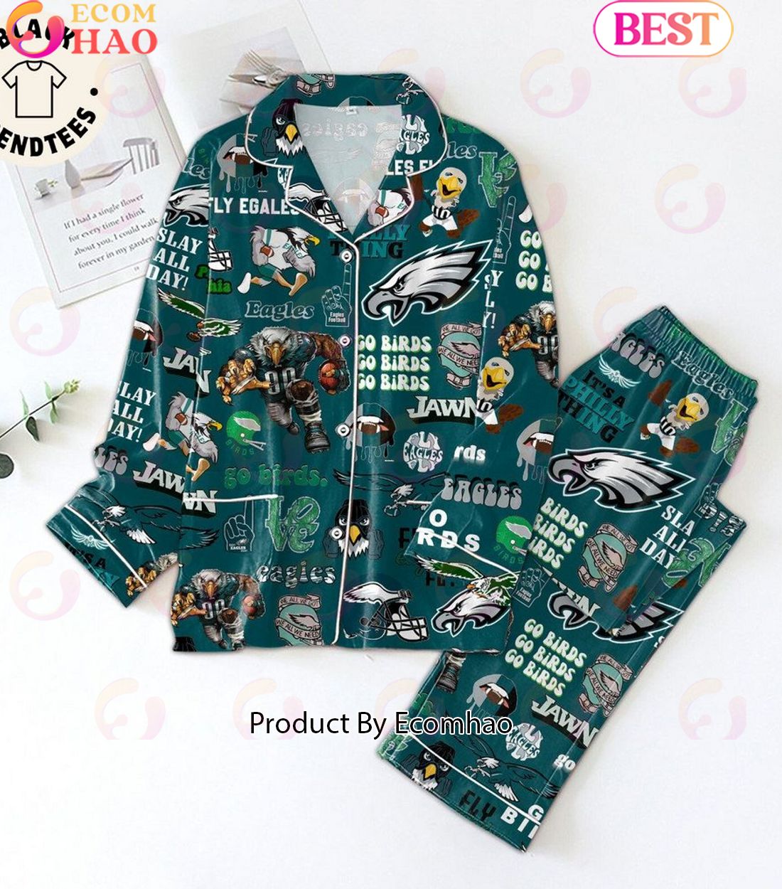 Philadelphia Eagles Football Mascot Design Pajamas Set