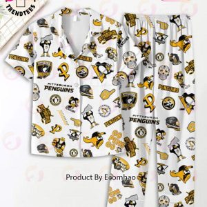 Pittsburgh Penguins Go Pens Go Logo Design Pajamas Set