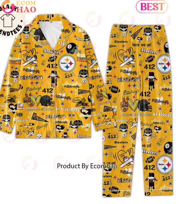 Pittsburgh Steelers Skull Pajamas Set