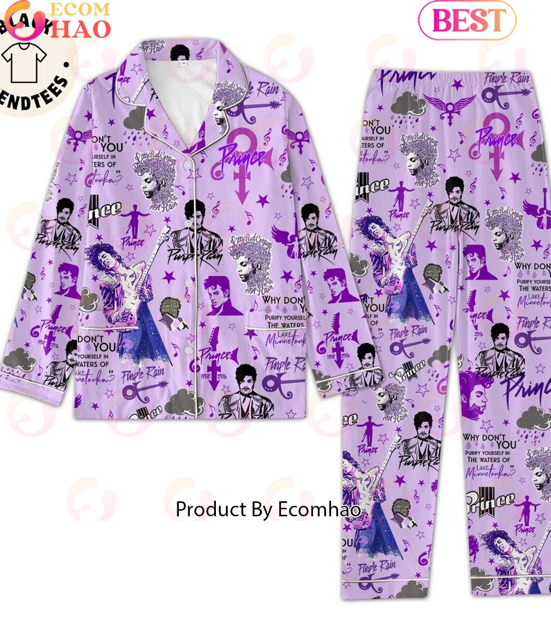 Prince 1985-2016 Purlple Pajamas Set