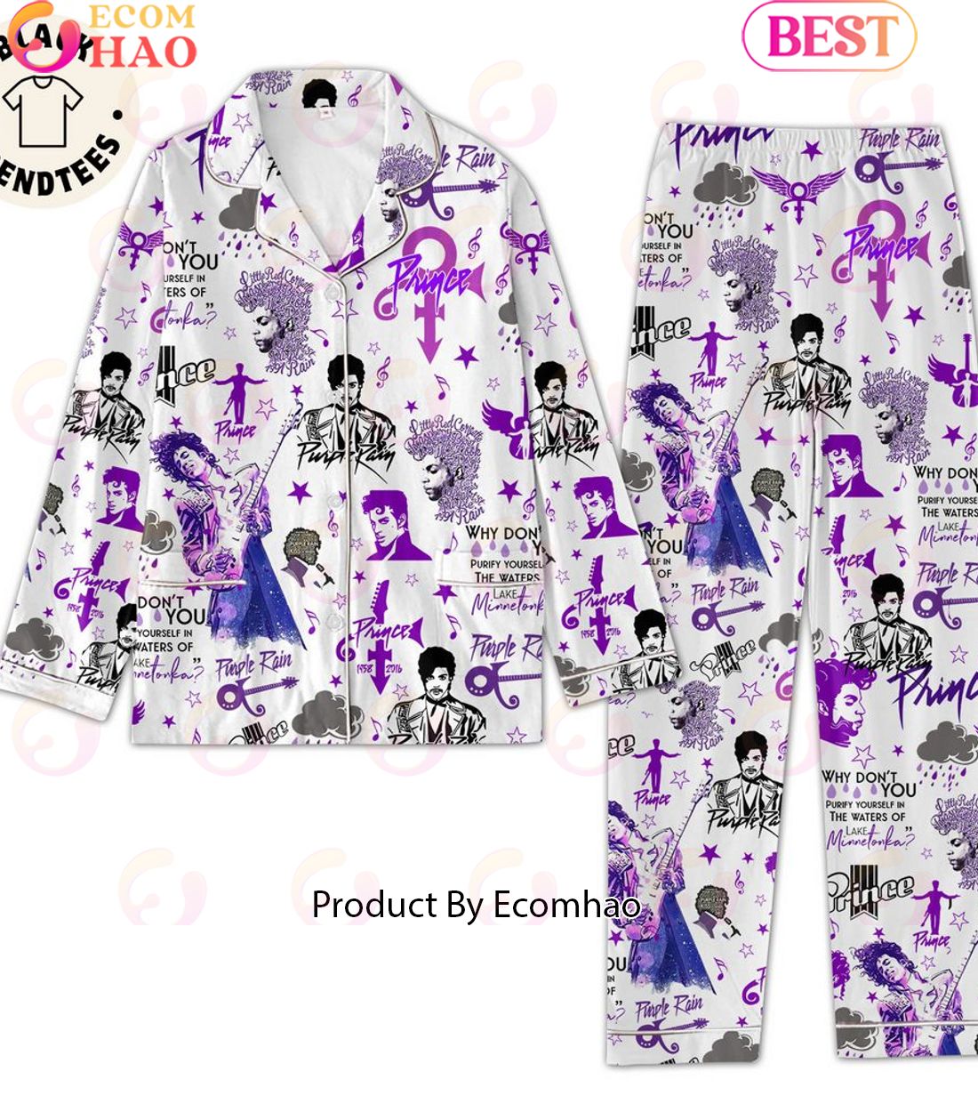 Prince 1985-2016 Purlple Pajamas Set