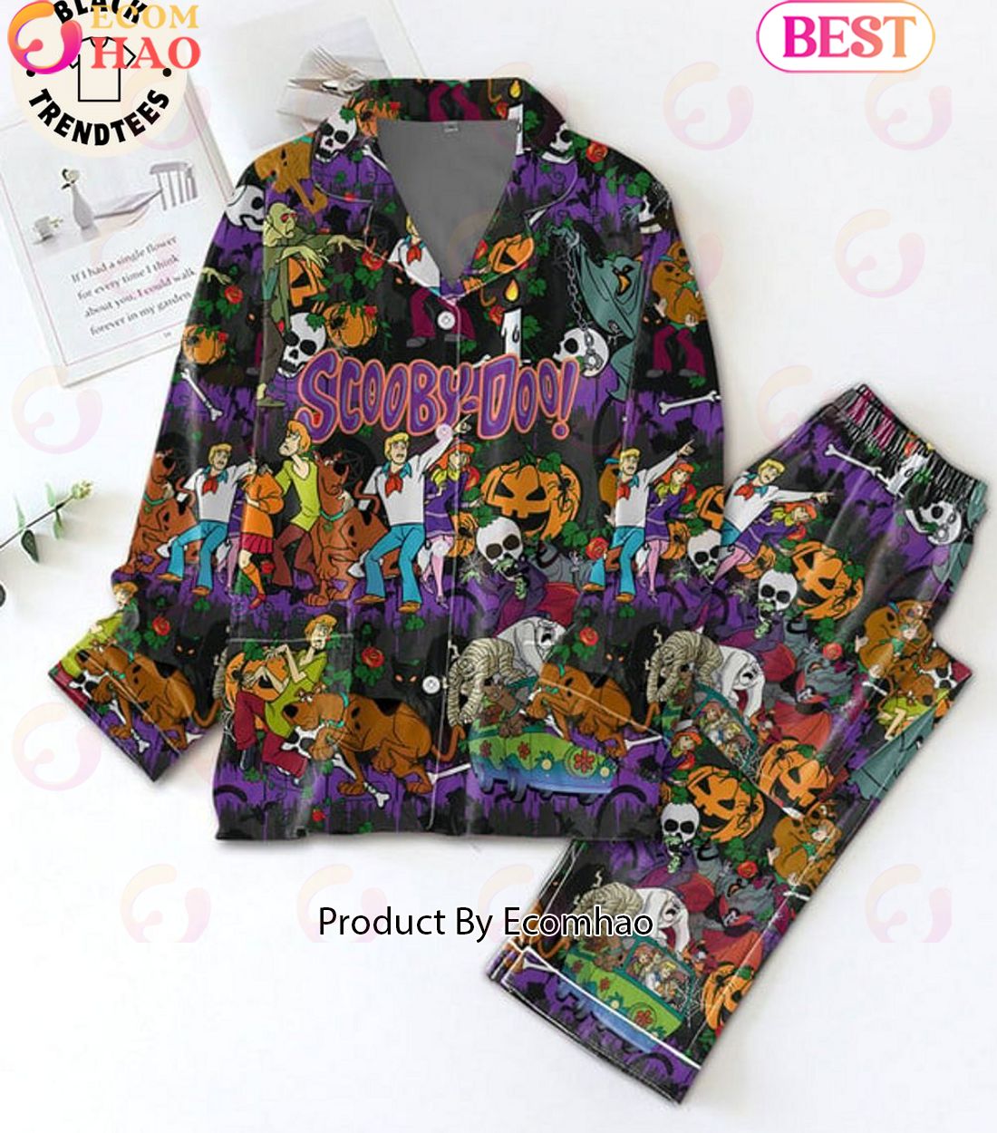 Scooby Doo Is The Main Character Dog Halloween Pajamas Set