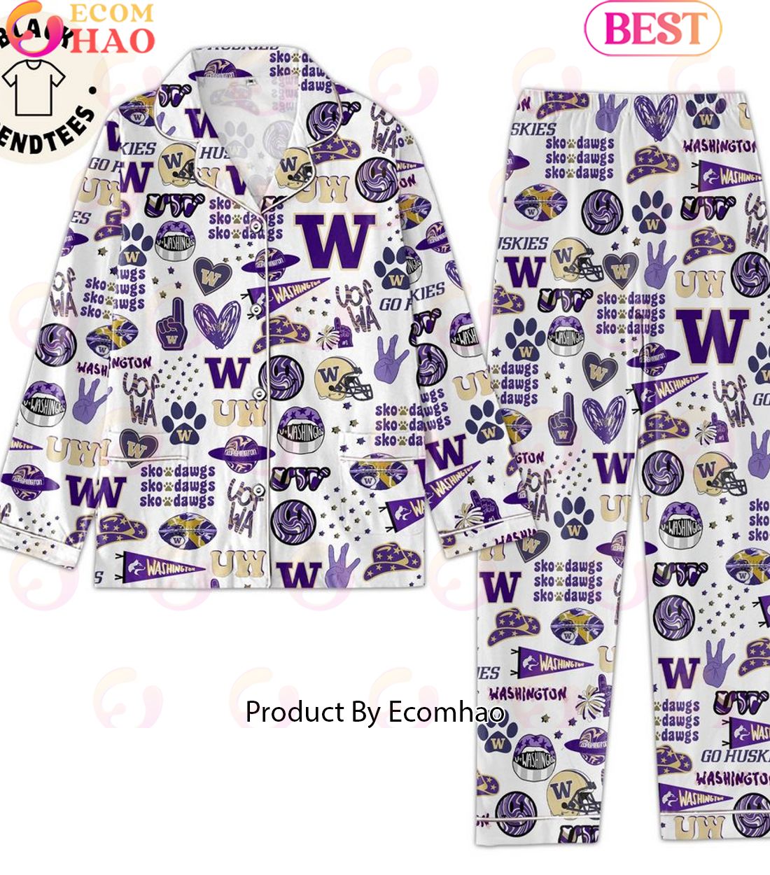 Skodawgs Washington Hat Design Pajamas Set