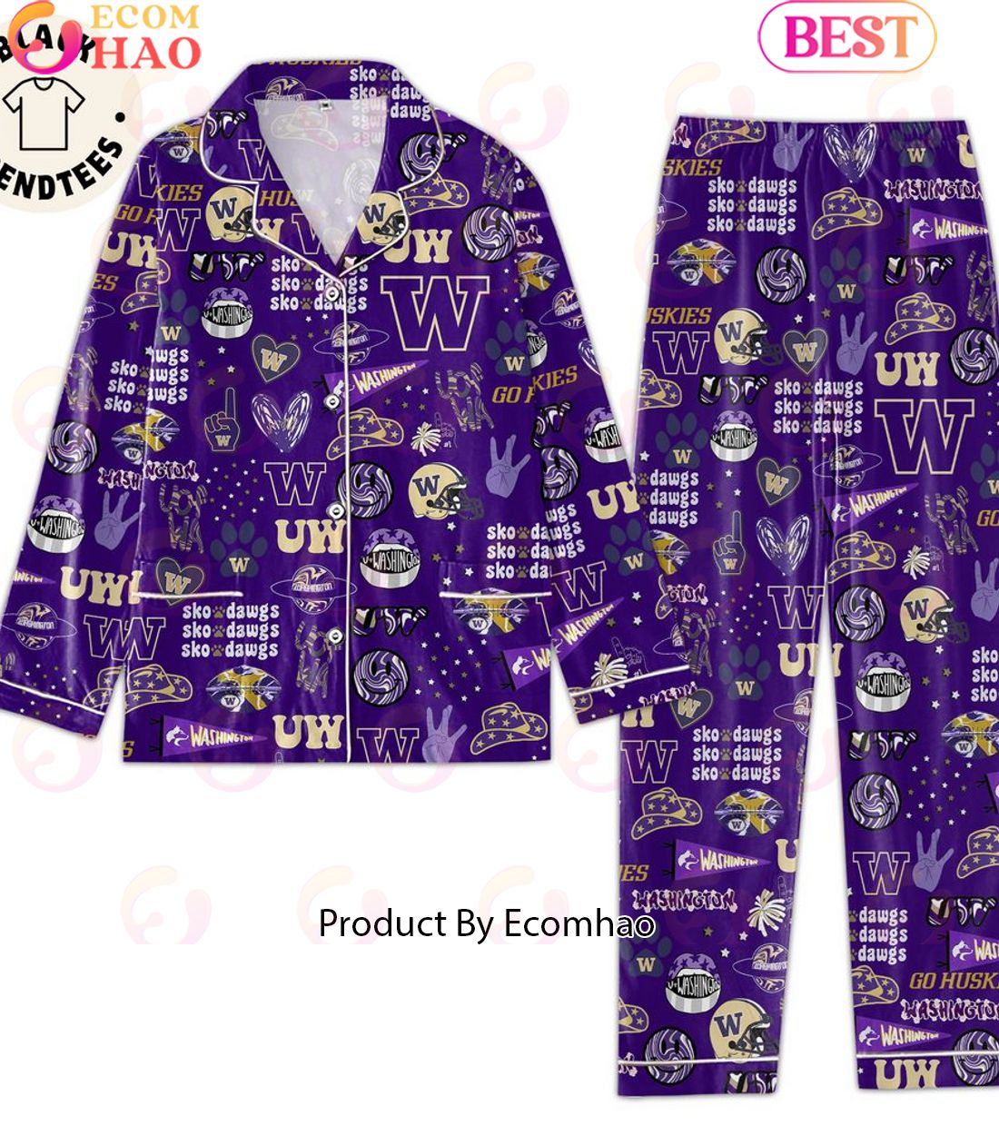 Skodawgs Washington Hat Design Pajamas Set