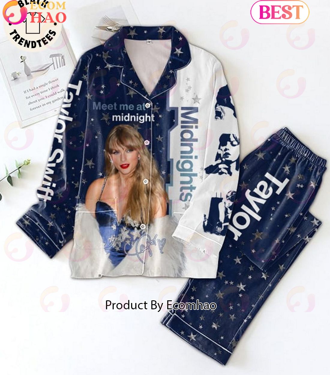 Taylor Alison Swift Image Meet Me At Midnight Pajamas Set