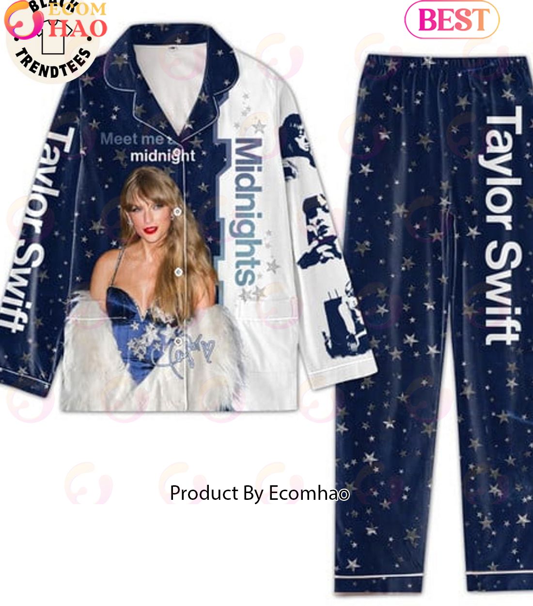 Taylor Alison Swift Image Meet Me At Midnight Pajamas Set