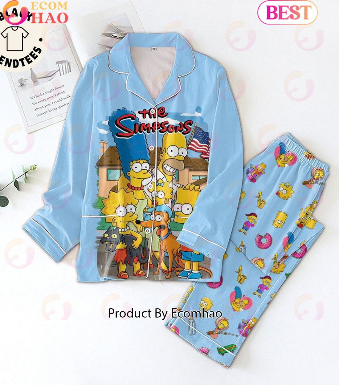 The Simpsons Cartoon Character Design Pajamas Set