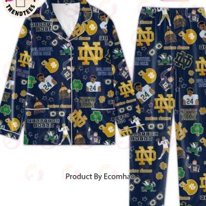 God Country Notre Dame Fighting Irish Icon Design Blue Pajamas Set