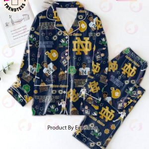 God Country Notre Dame Fighting Irish Icon Design Blue Pajamas Set