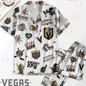 Vegas Born Knight Up Golden Knights Pajamas Set