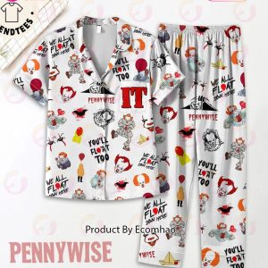 Youll Float Too Pennywise Movie Character Spooky Clown Pajamas Set