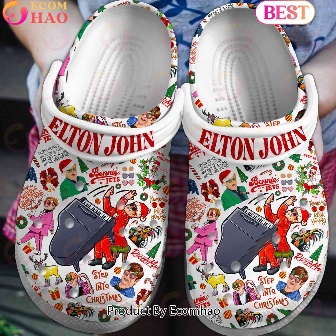 Elton John Nennie And The Jets Step Into Christmas Crocs