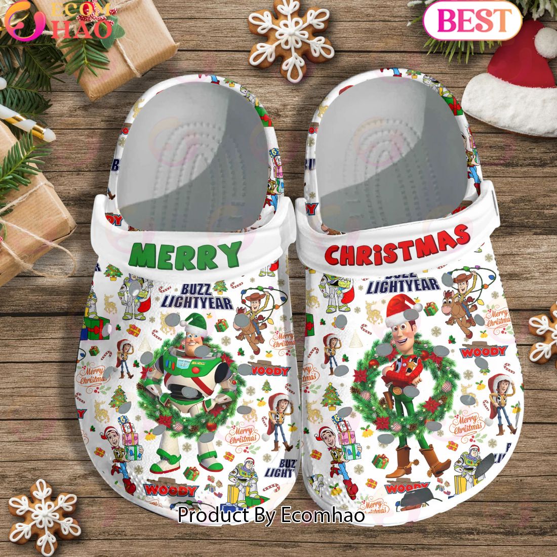 Merry Christmas Buzz Lightyear Woody Crocs