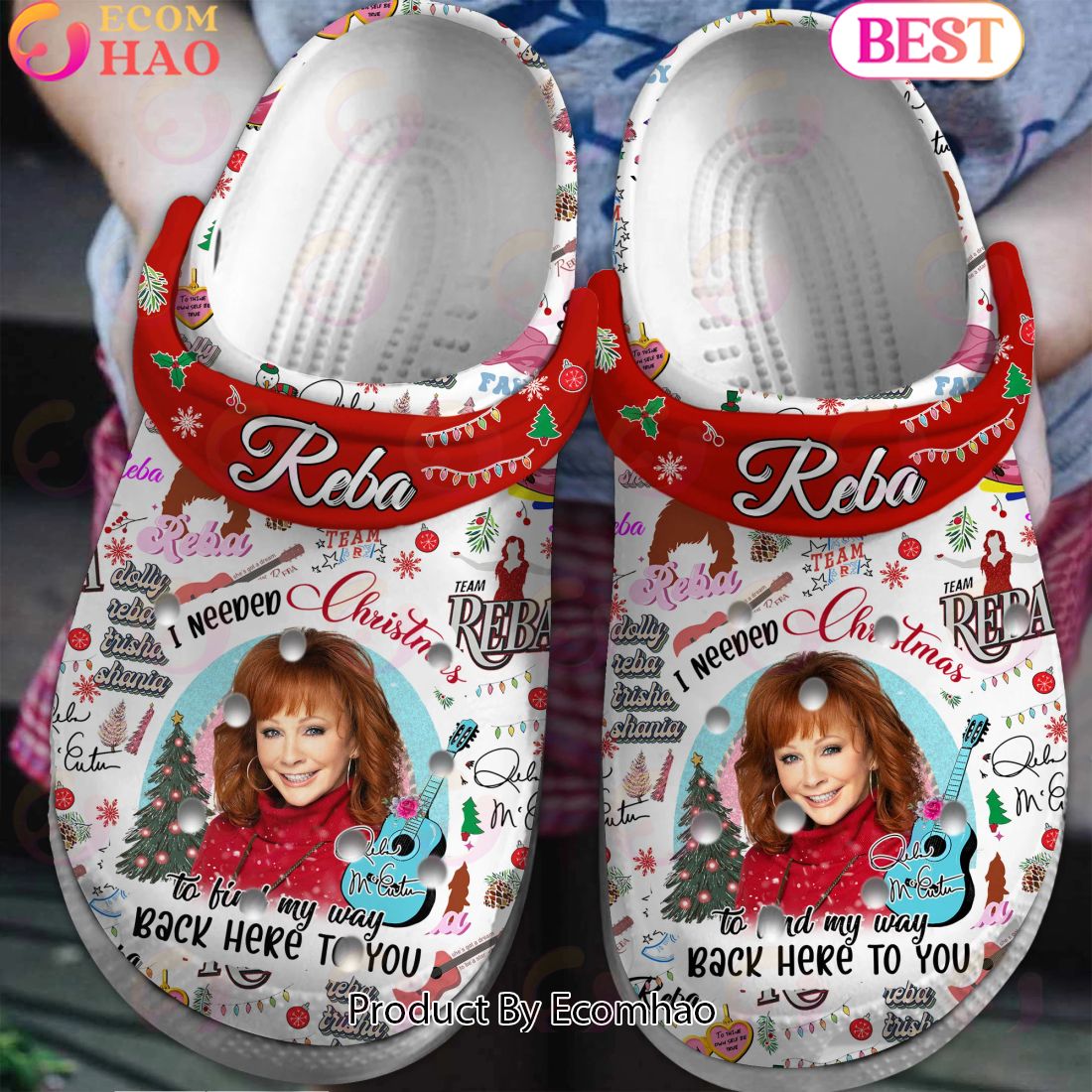 Reba I Needed Christmas To Find My Way Back Here To You Crocs