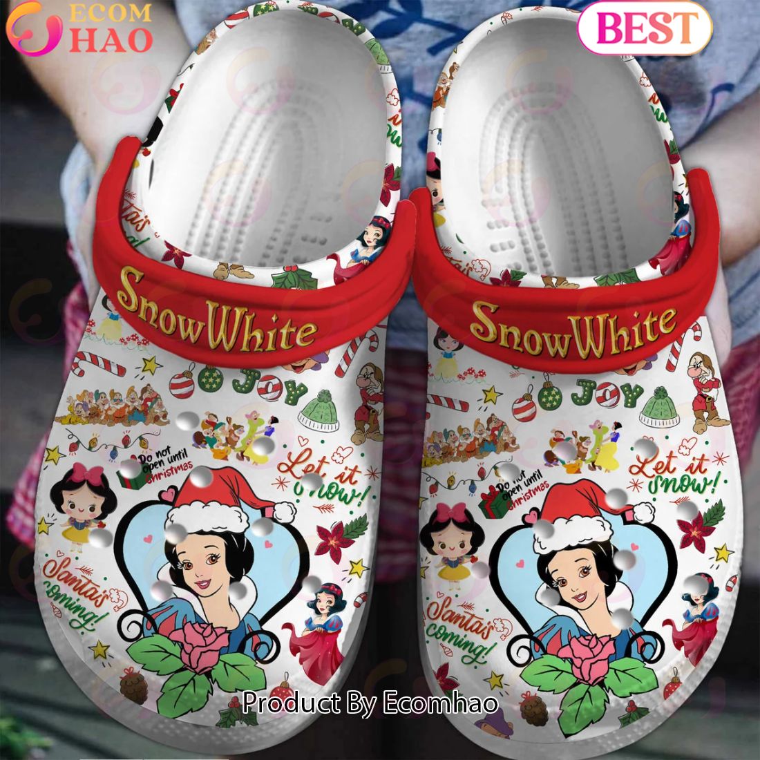 Snow White Santa’s Coming Let It Snow Crocs