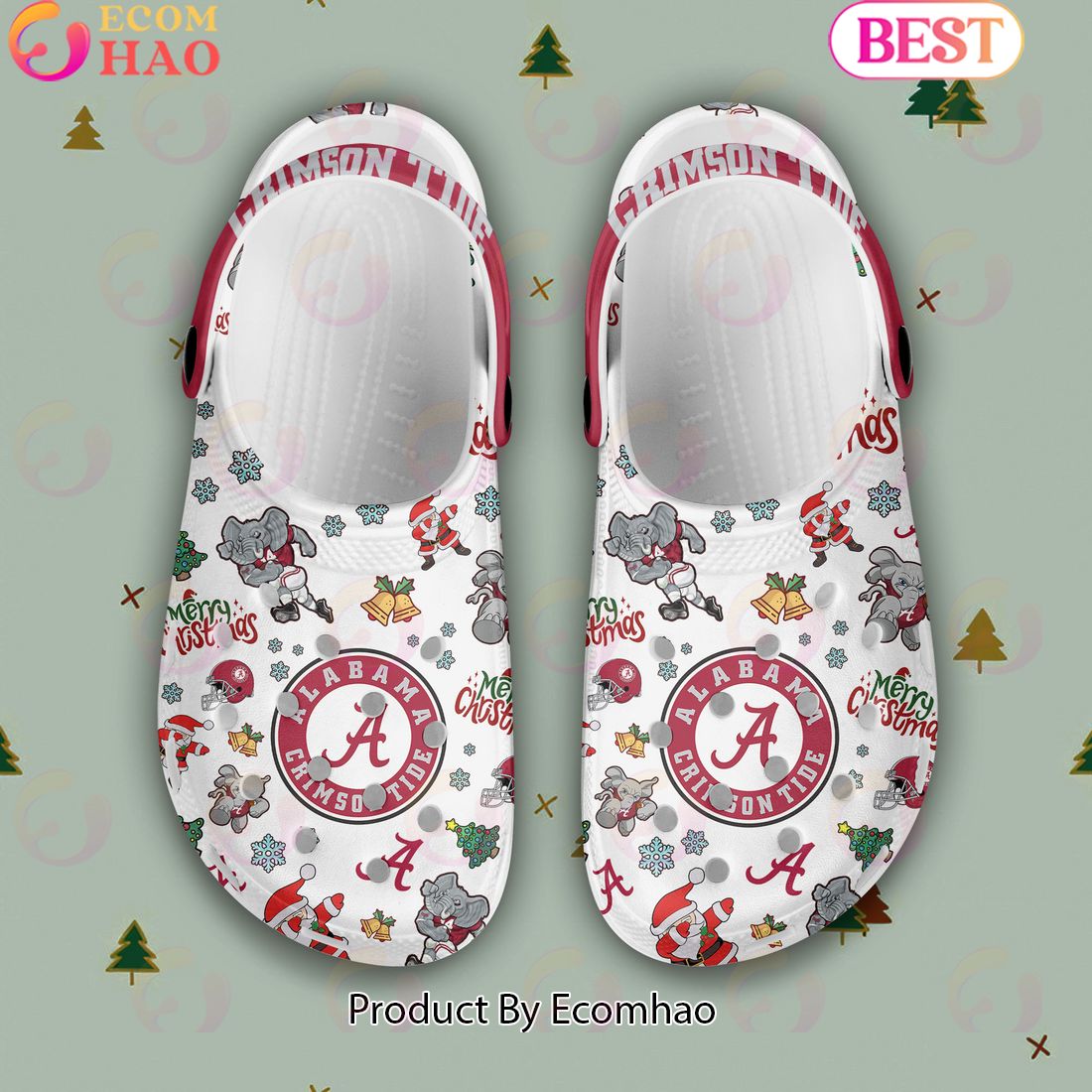 NCAA Alabama Crimson Tide Merry Christmas Crocs