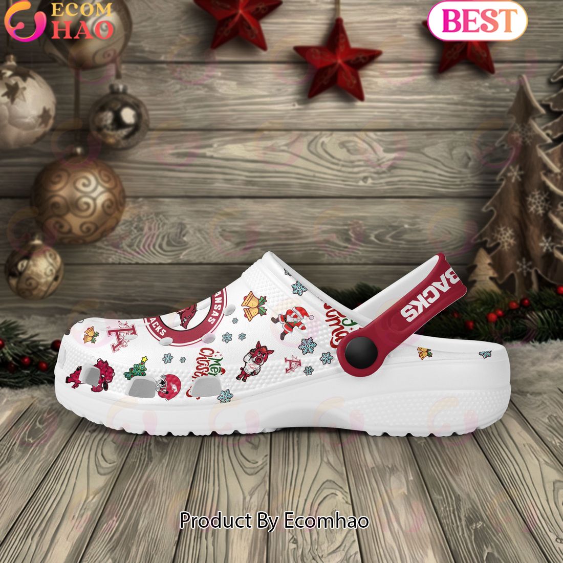 NCAA Arkansas Razorbacks Merry Christmas Crocs