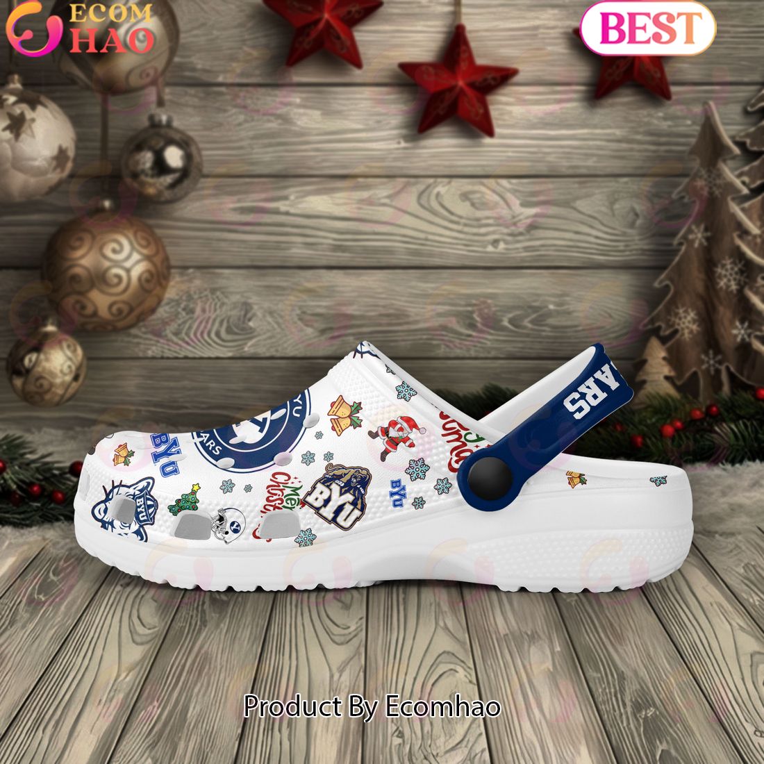 NCAA BYU Cougars Merry Christmas Crocs