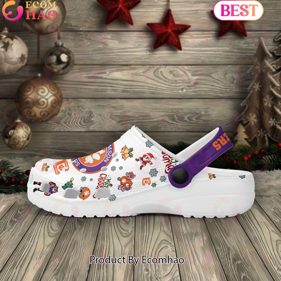 NCAA Clemson Tigers Merry Christmas Crocs