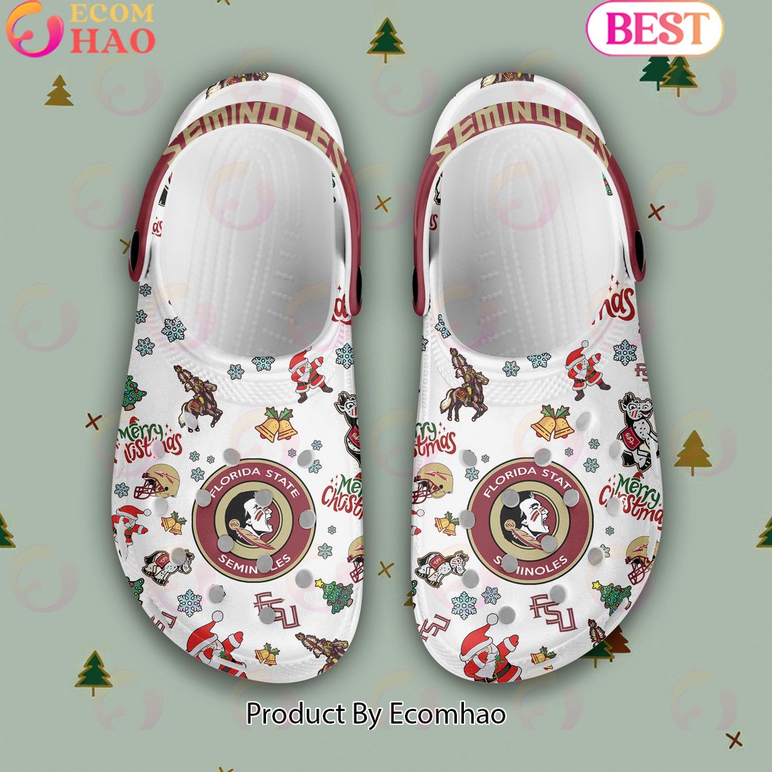 NCAA Florida State Seminoles Merry Christmas Crocs