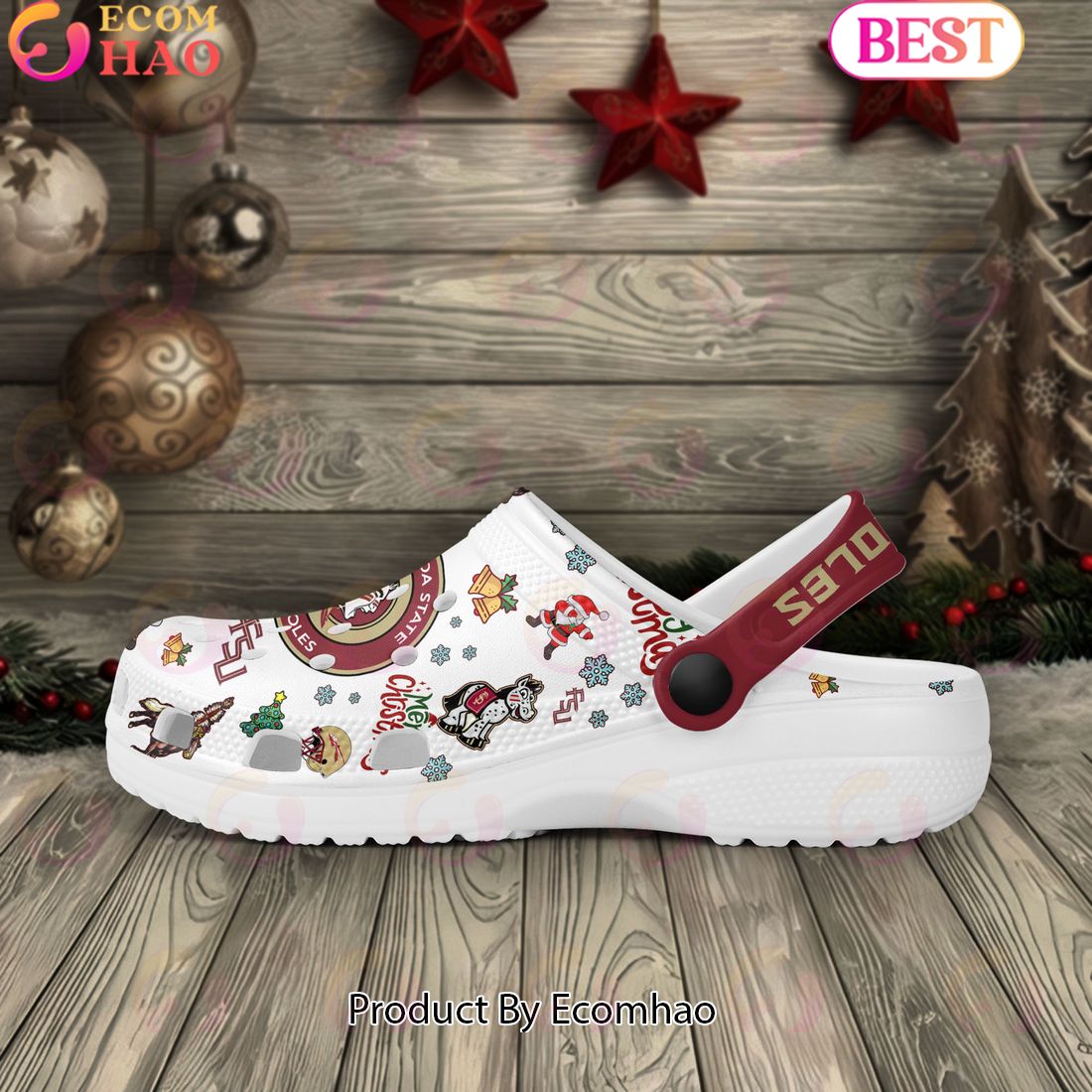 NCAA Florida State Seminoles Merry Christmas Crocs