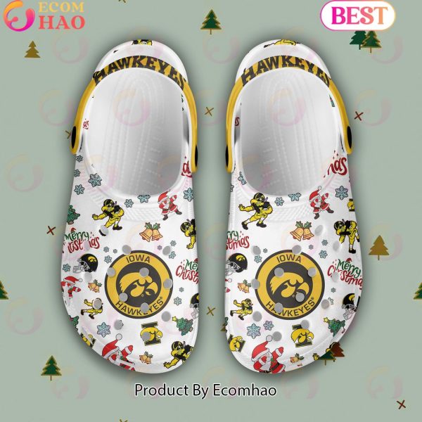 NCAA Iowa Hawkeyes Merry Christmas Crocs