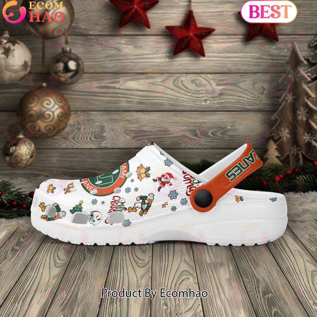 NCAA Miami Hurricanes Merry Christmas Crocs