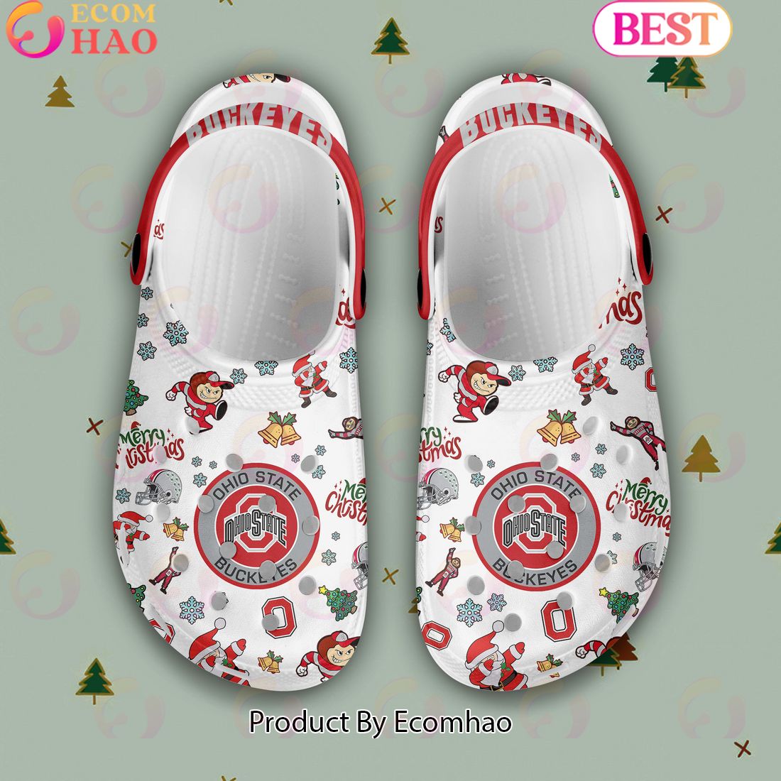 NCAA Ohio State Buckeyes Merry Christmas Crocs