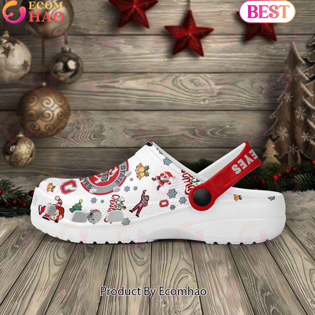 NCAA Ohio State Buckeyes Merry Christmas Crocs