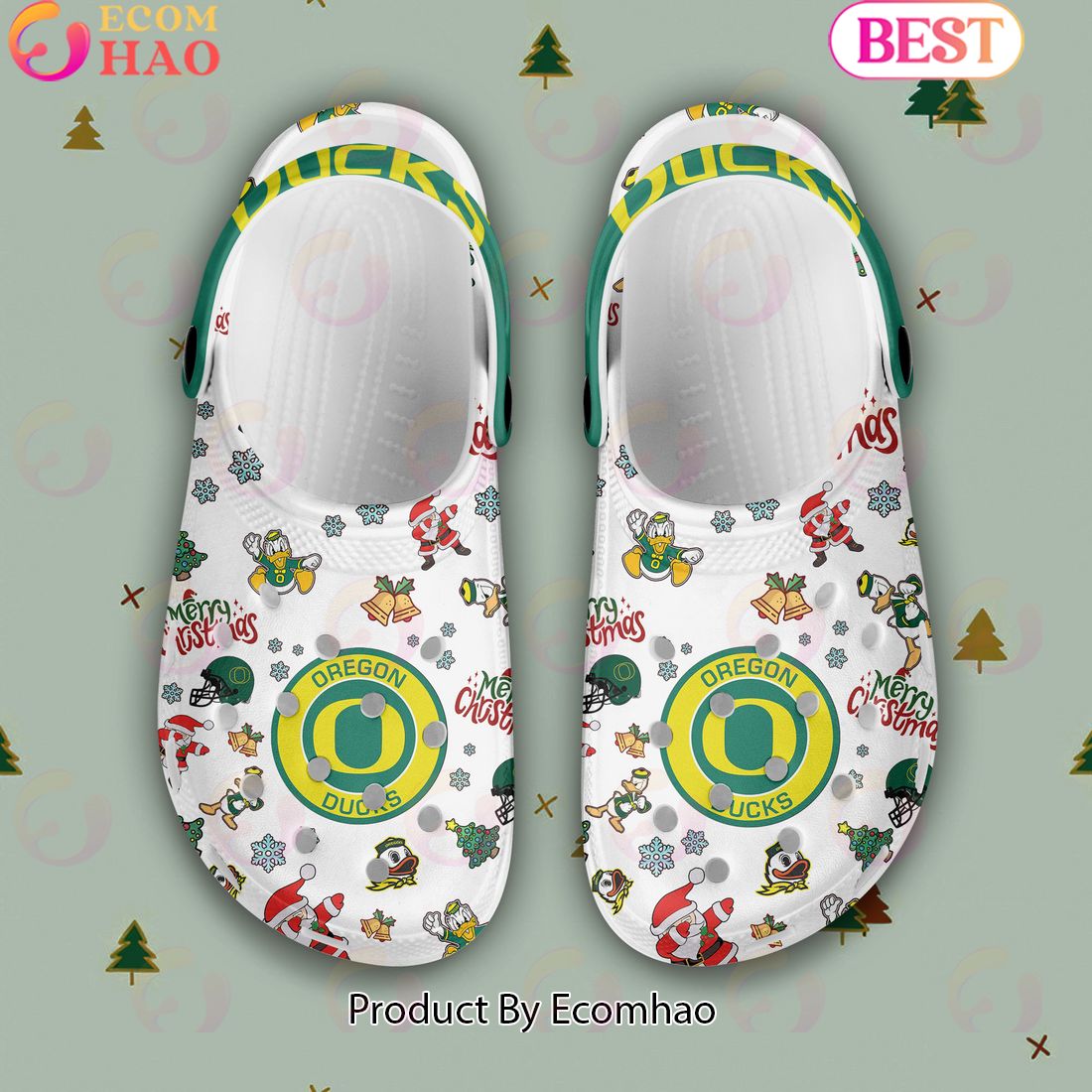 NCAA Oregon Ducks Merry Christmas Crocs