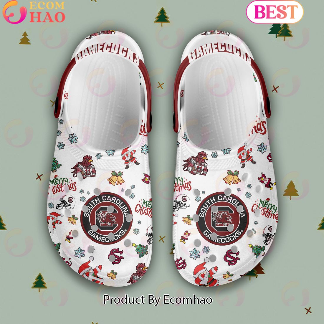 NCAA South Carolina Gamecocks Merry Christmas Crocs