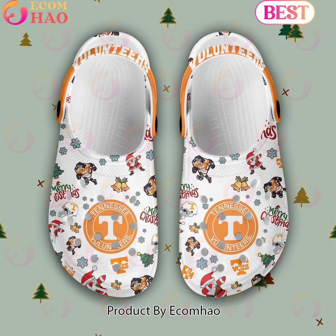 NCAA Tennessee Volunteers Merry Christmas Crocs