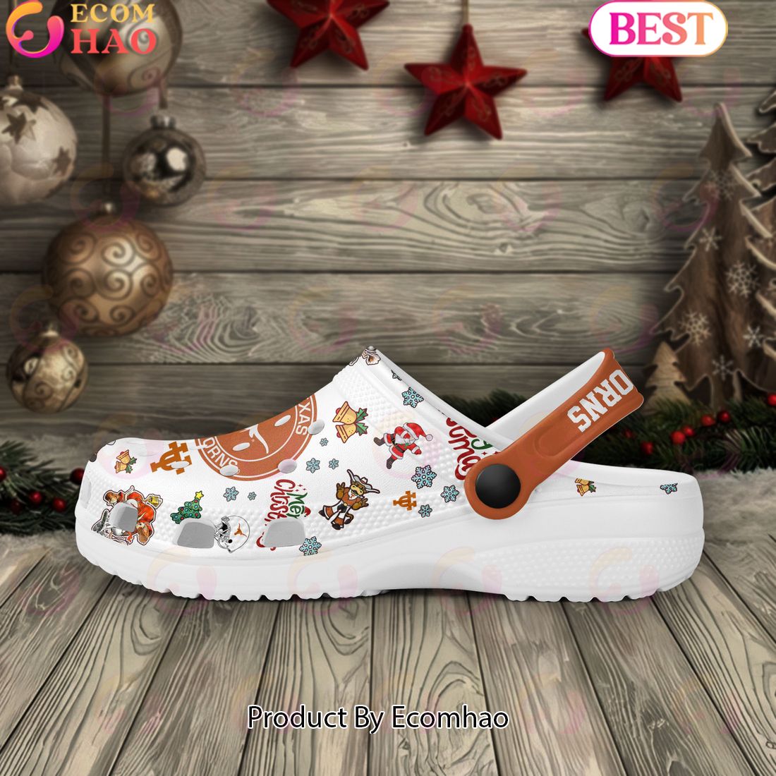 NCAA Texas Longhorns Merry Christmas Crocs