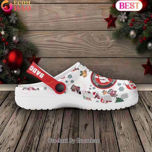 NCAA Wisconsin Badgers Merry Christmas Crocs
