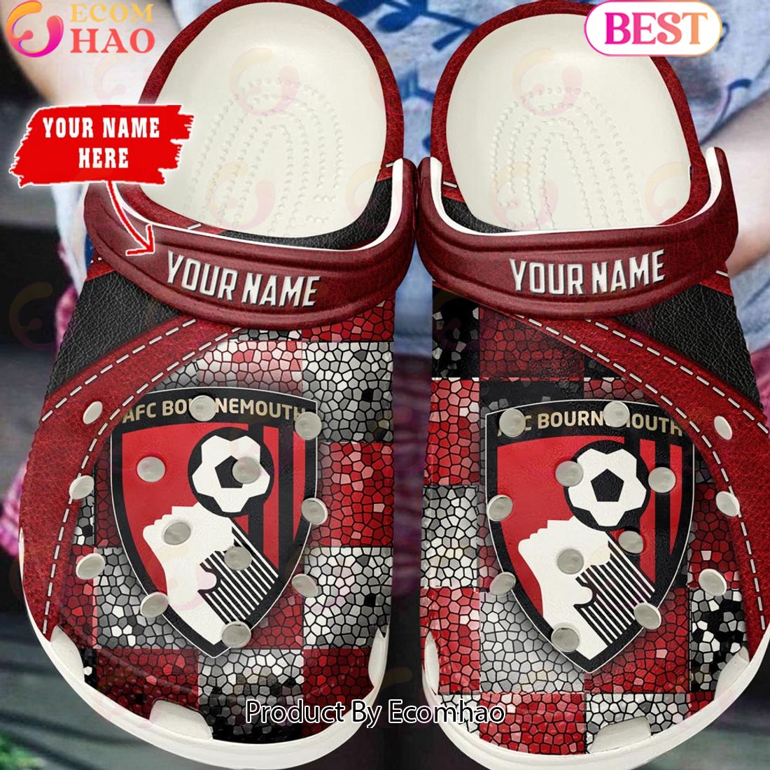 AFC Bournemouth EPL Clog Shoes Glitter