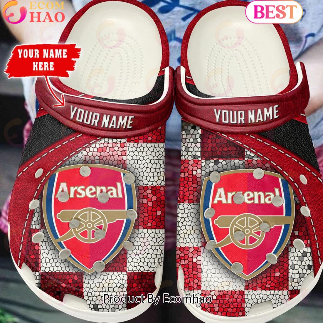 Arsenal EPL Clog Shoes Glitter