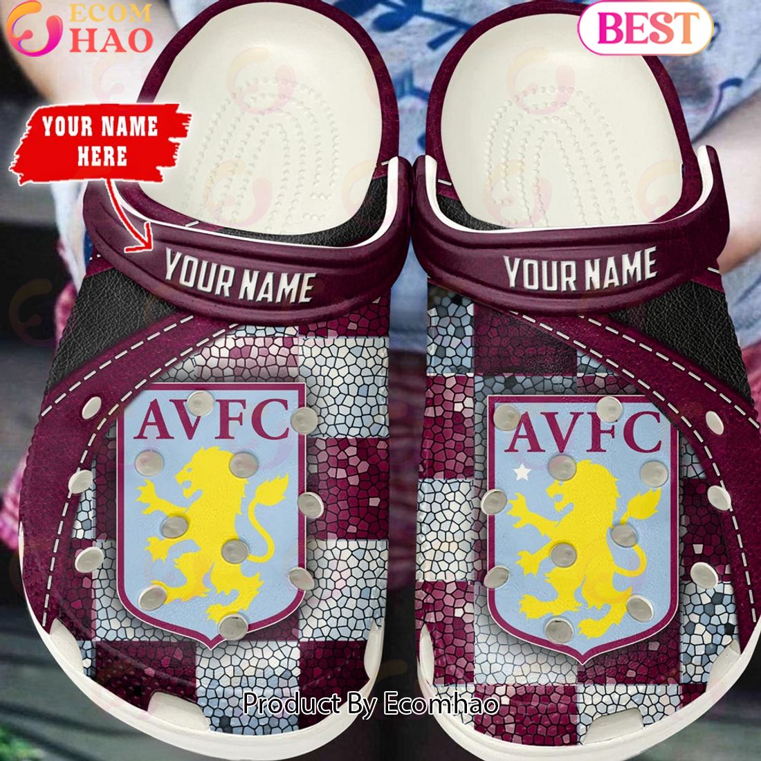 Aston Villa EPL Clog Shoes Glitter