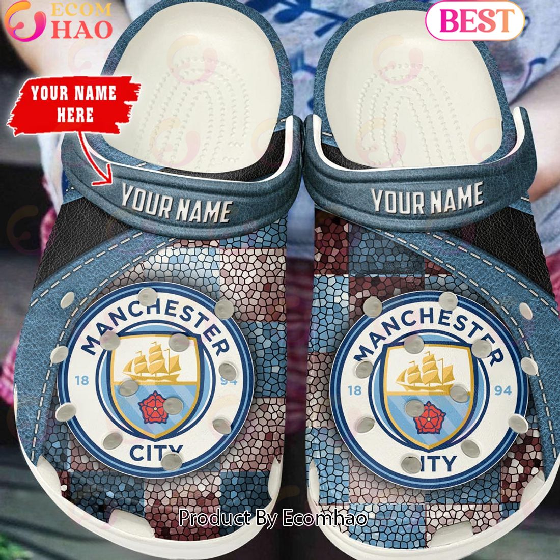 Manchester City EPL Clog Shoes Glitter