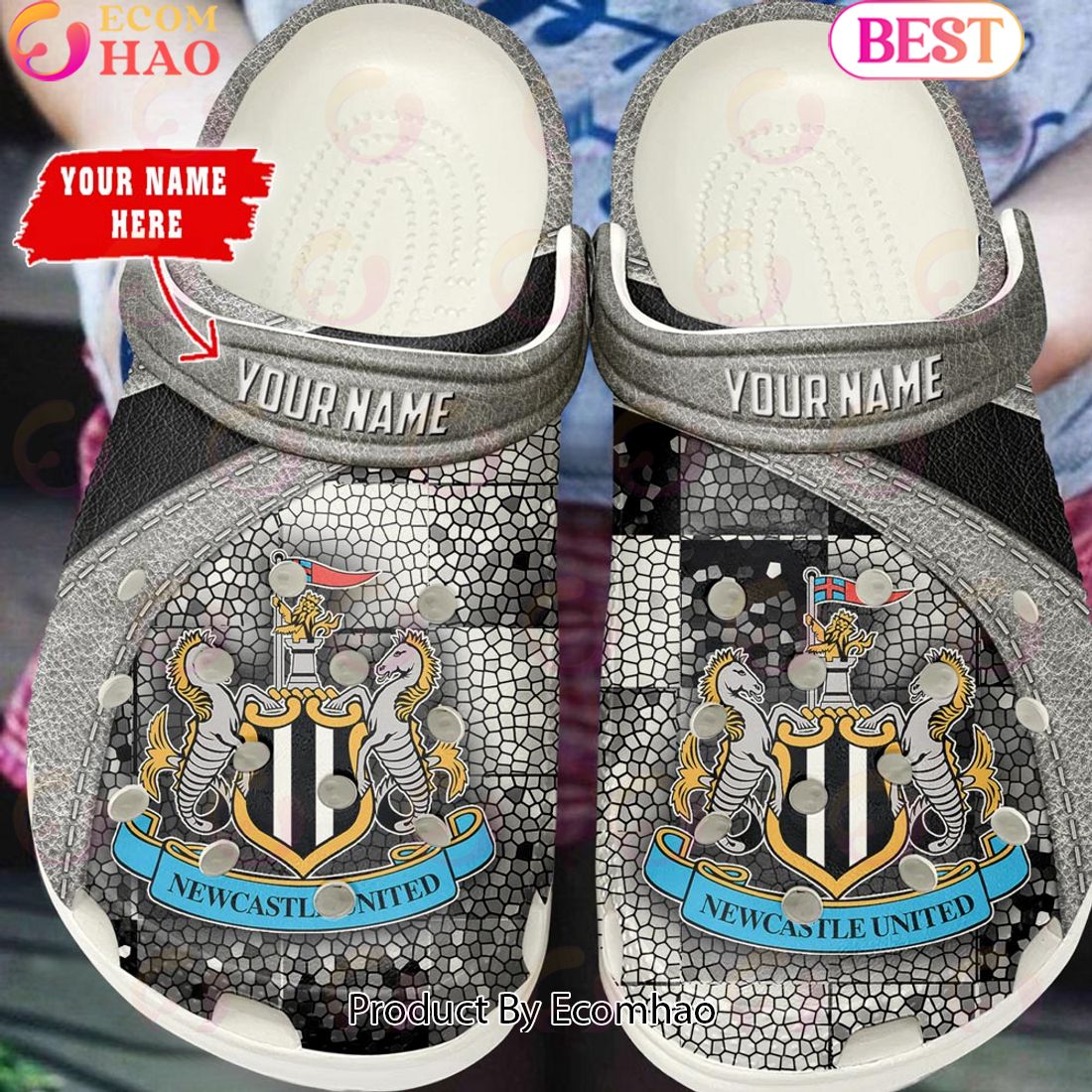 Newcastle United EPL Clog Shoes Glitter