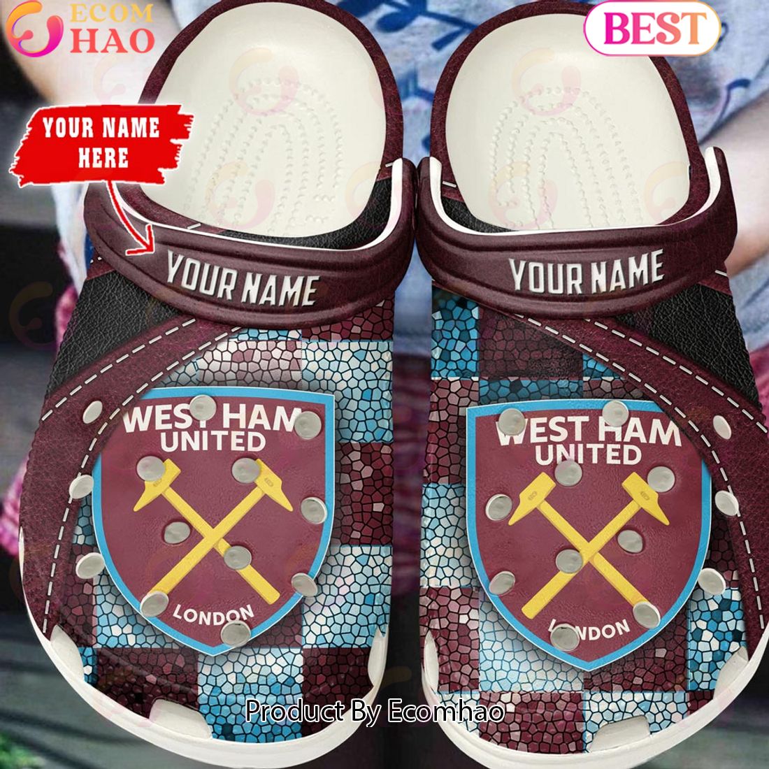 West Ham United EPL Clog Shoes Glitter