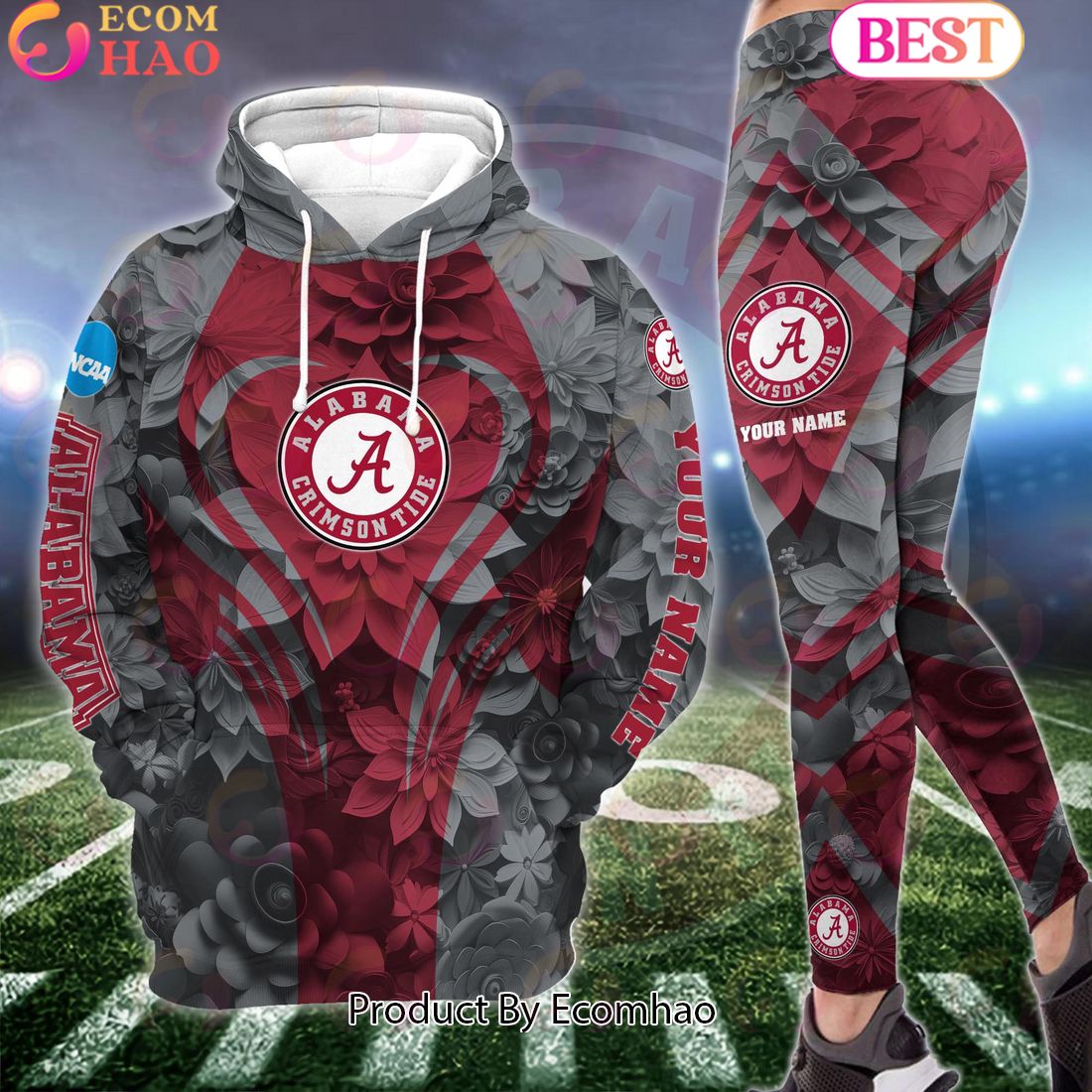 Alabama Crimson Tide Hoodie And Leggings Custom Your Name, Football Team Clothings, Gift For Football Lovers