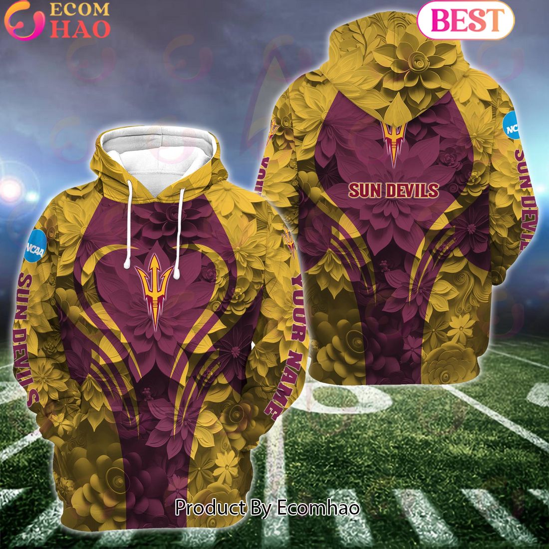 NCAA Arizona State Sun Devils Hoodie And Leggings Custom Your Name, Football Team Clothings, Gift For Football Lovers