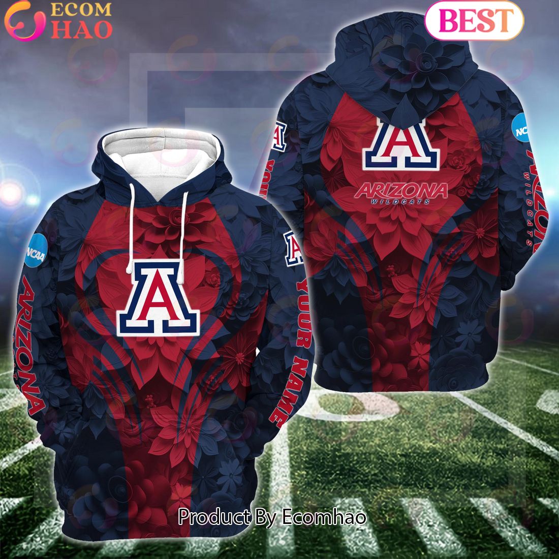 NCAA Arizona Wildcats Hoodie And Leggings Custom Your Name, Football Team Clothings, Gift For Football Lovers