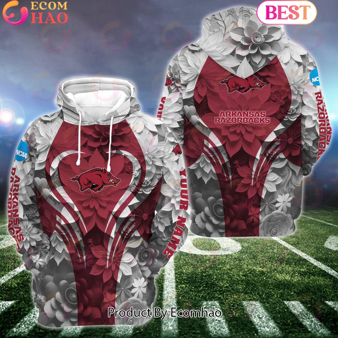 NCAA Arkansas Razorbacks Hoodie And Leggings Custom Your Name, Football Team Clothings, Gift For Football Lovers